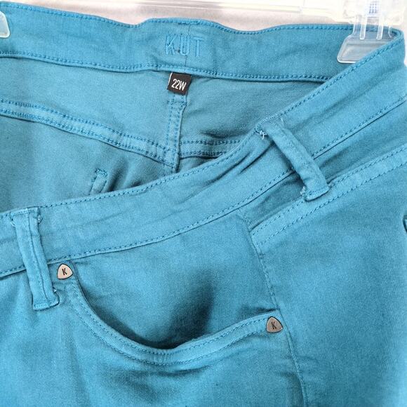 Kut from the Kloth Teal High Rise Ankle Skinny Pants Women's 22W Stretch 42x26" - Picture 10 of 10